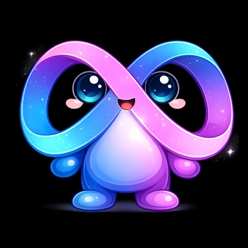 Niedlicher Meta-Infinity-Maskottchen-Aufkleber
