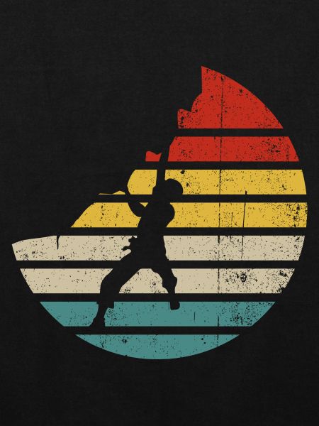Retro Sunset Kick Silhouette