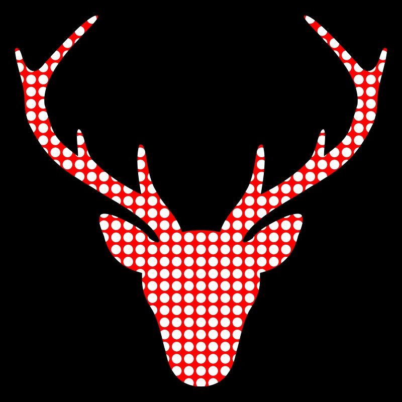Red deer in dot pattern