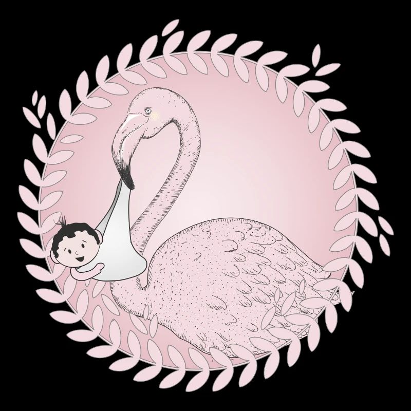 Flamingo amène le bébé au lieu de la cigogne