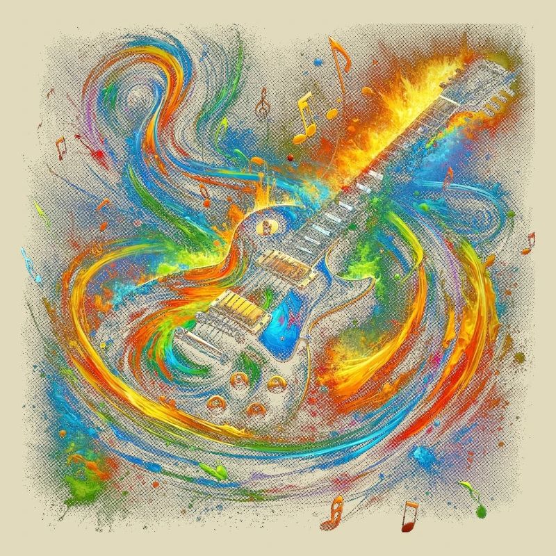 Expression de guitare colorée