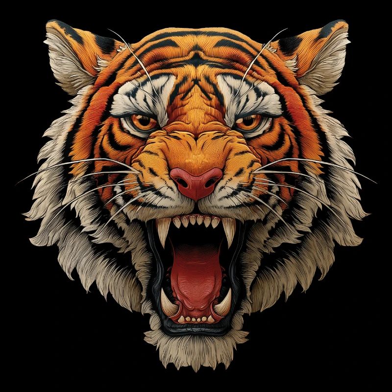 Tiger Head Roaring
