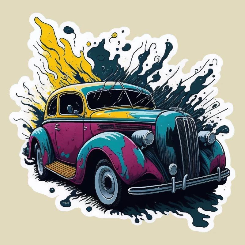 Farbiger Oldtimer Spritzer