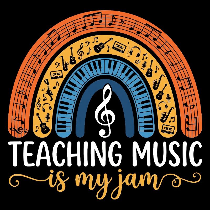 Teaching Music Is My Jam - Retro Boho Rainbow