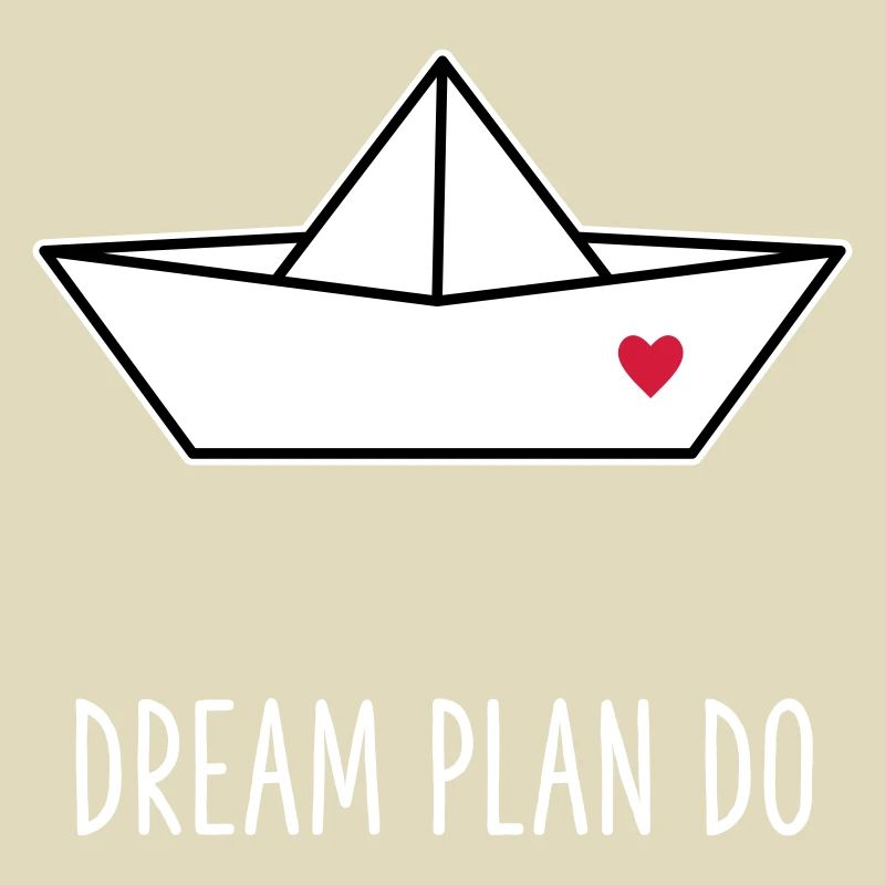 Dream Plan Do - Papierboot Schiffchen Herz