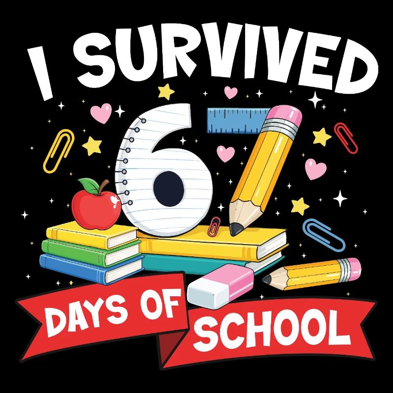 Funny Meme 67 Days Survived School Student