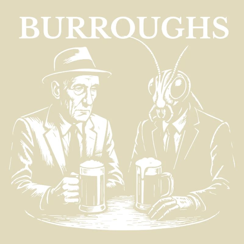 William S Burroughs drinking beer with cockroach