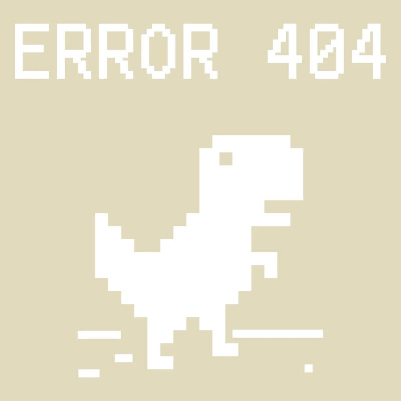 Pixel Dino 404 Error Tee