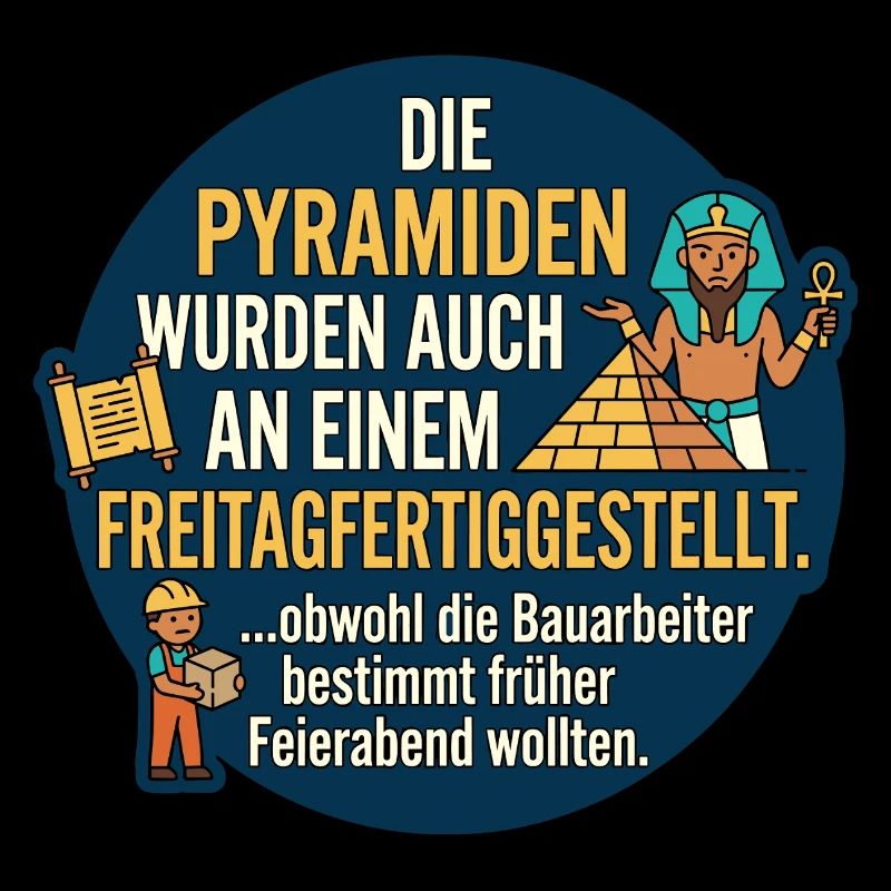 Pyramiden Freitag Feierabend Spruch