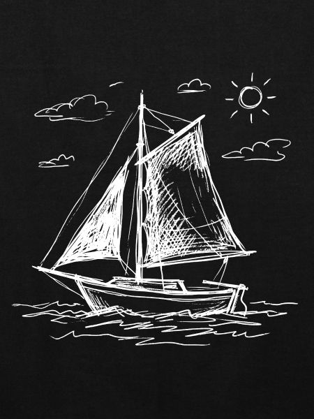 Segelboot hand gezeichnet