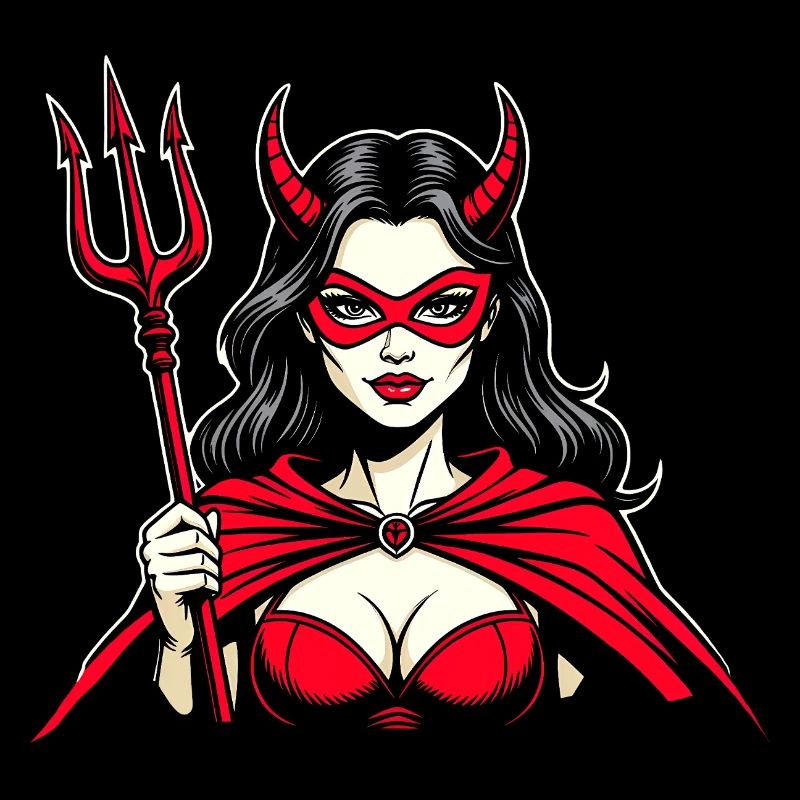 Devil Trident Hell Devil Woman Woman Devil