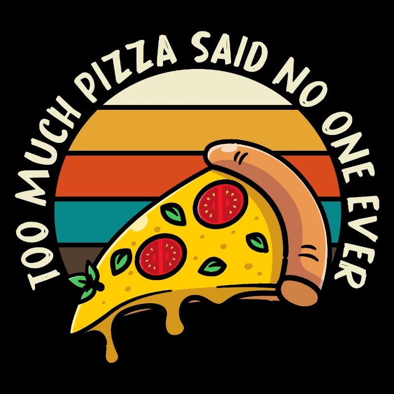 Pizza Meme Rétro Coucher de soleil