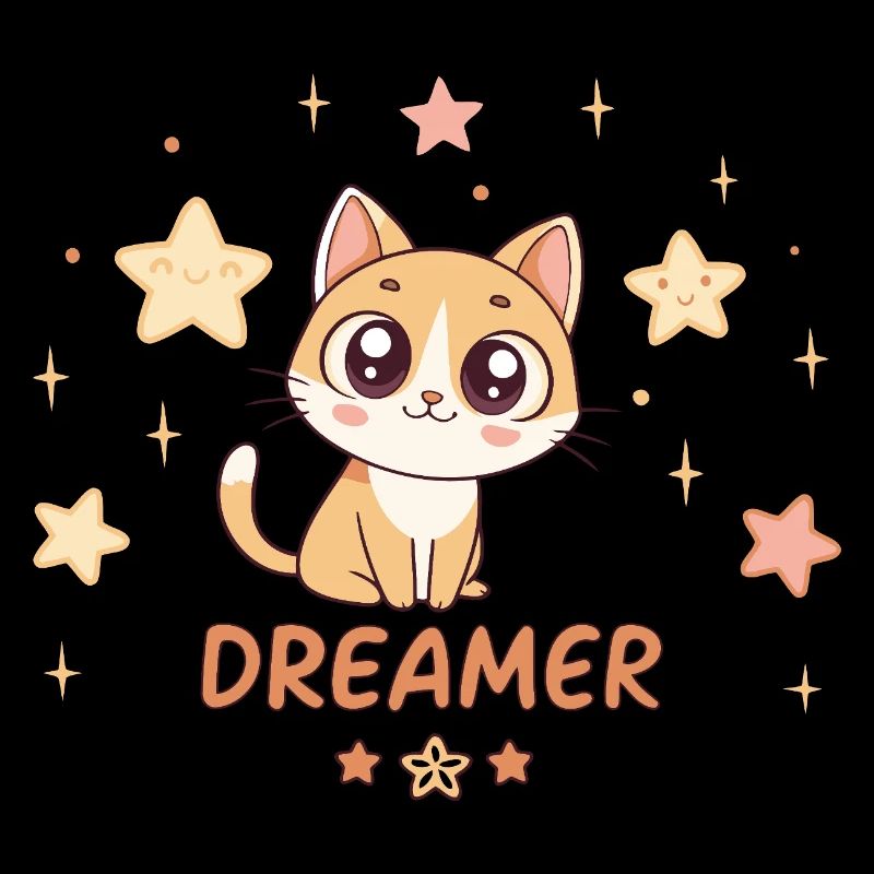 Chaton Reveur et Etoiles Douces