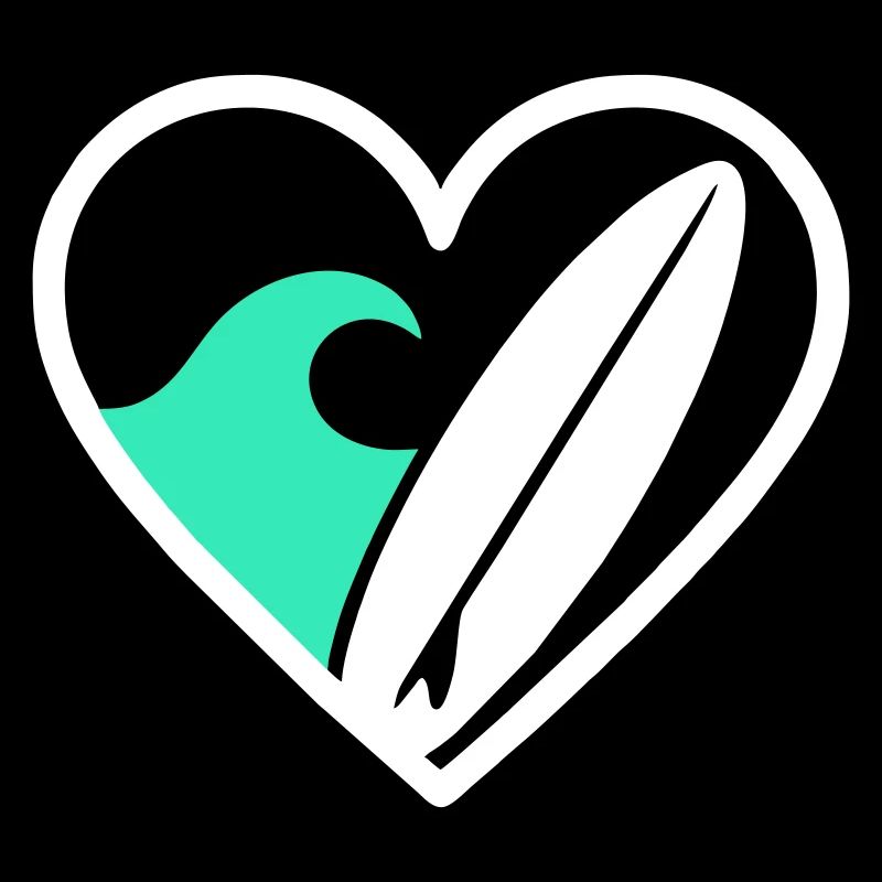 Surf Heart Board Wave Ocean Gift