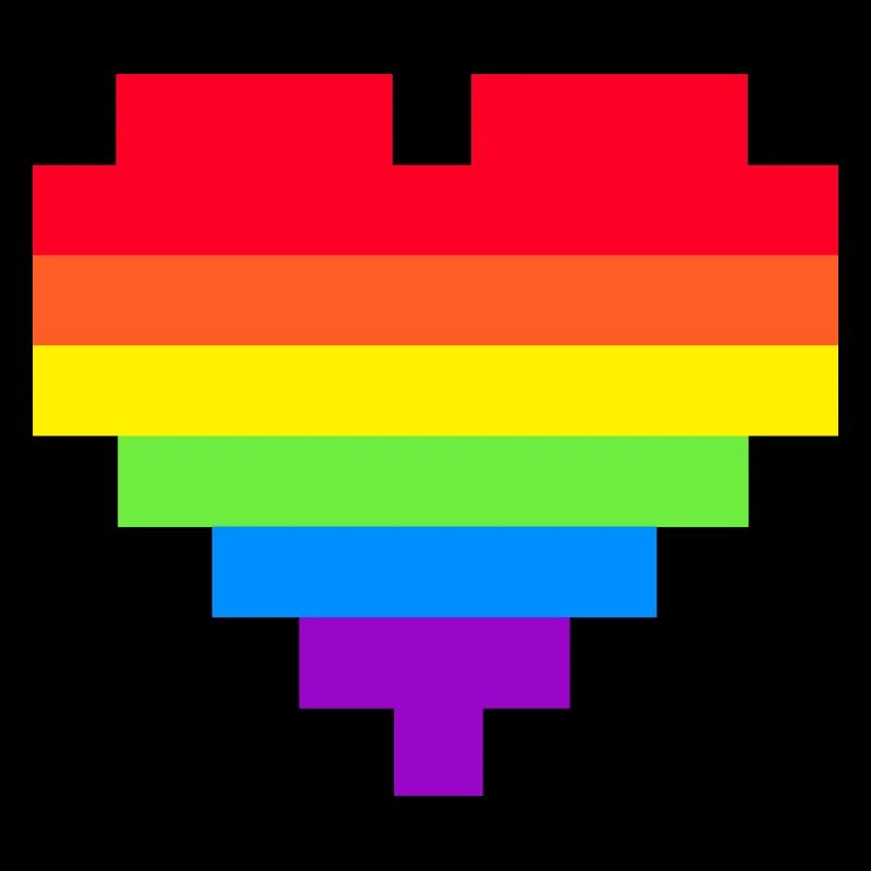 Pixel Cœur Drapeau arc-en-ciel