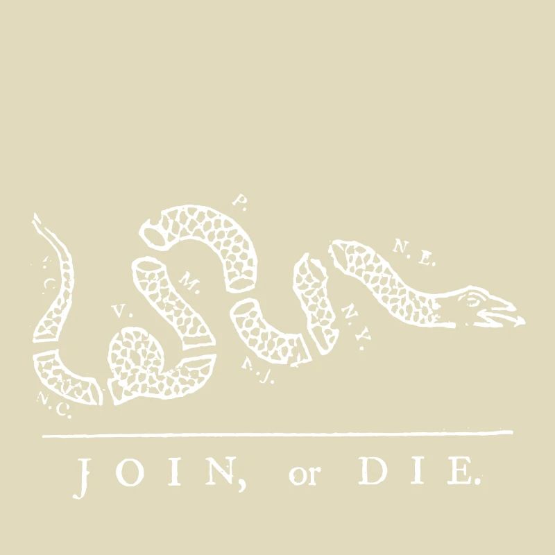 Gadsden alte Flagge beitreten oder die franklinwhite