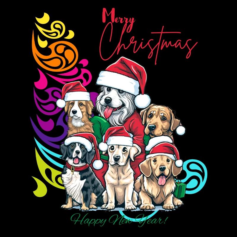 Conception festive de Noël Dog Squad