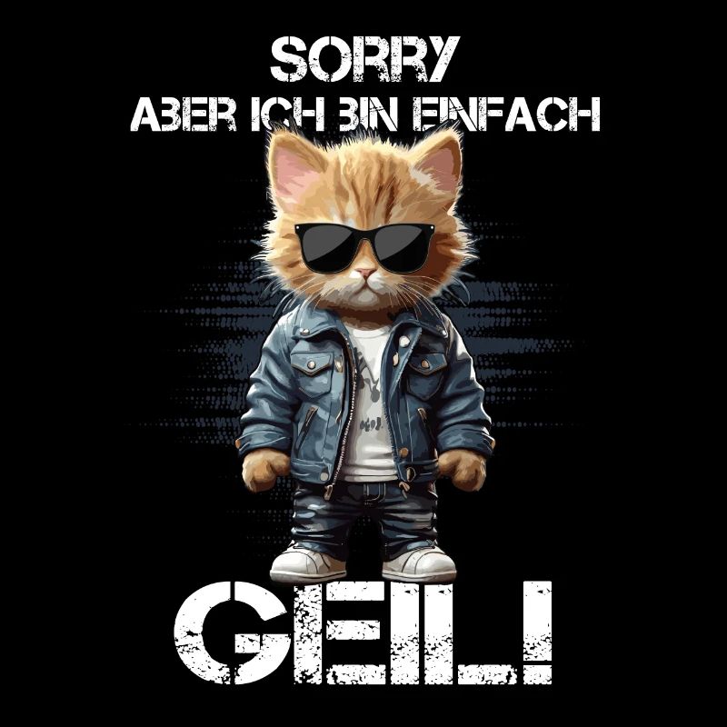 Katzenheld in Lederjacke & Sonnenbrille