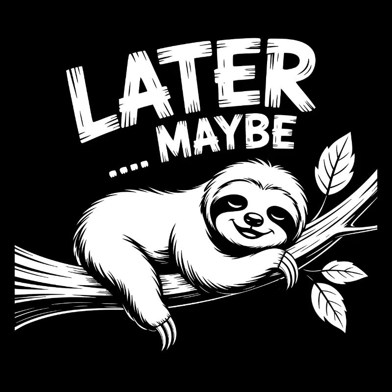 Faultier auf Ast – Later Maybe