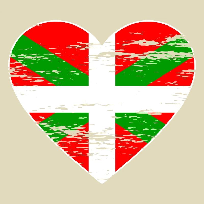 Drapeau basque coeur utilisé