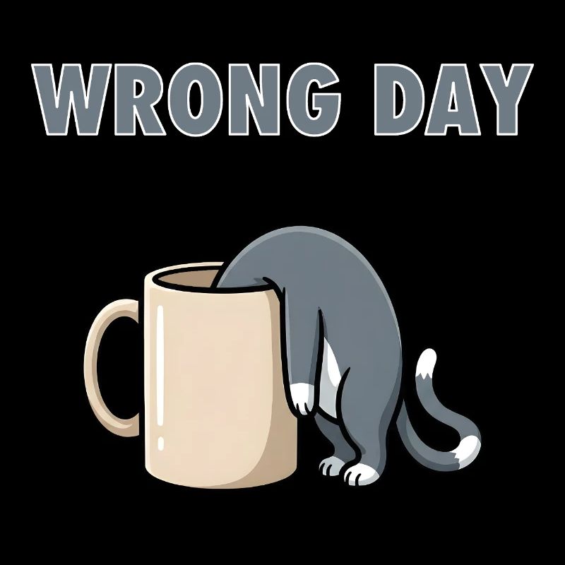 Wrong Day Cat - Funny Bad Day Coffee Meme