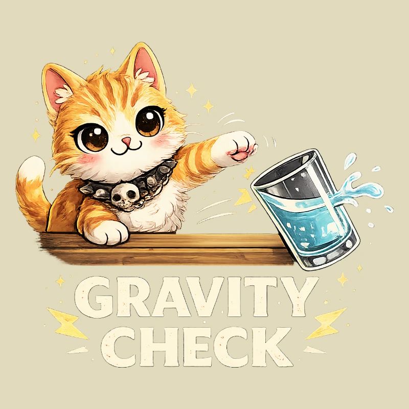 Déclaration drôle de chat Gravity Check