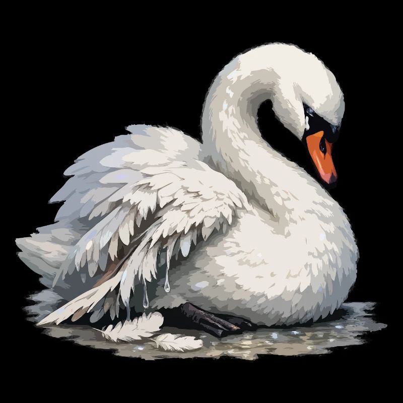 Swan with broken wing