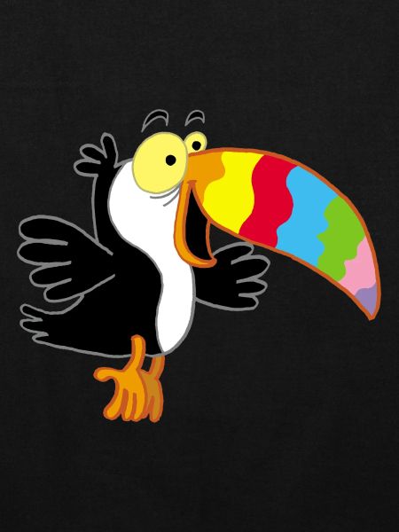 Vogel und mehrfarbiger Schnabel