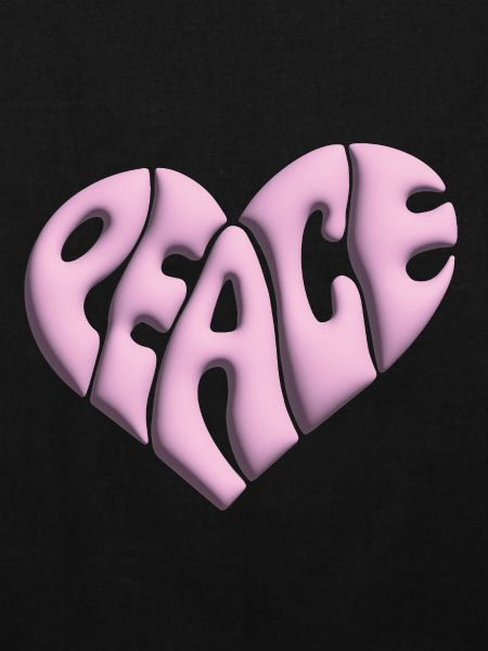 Peace Herz 3d pink