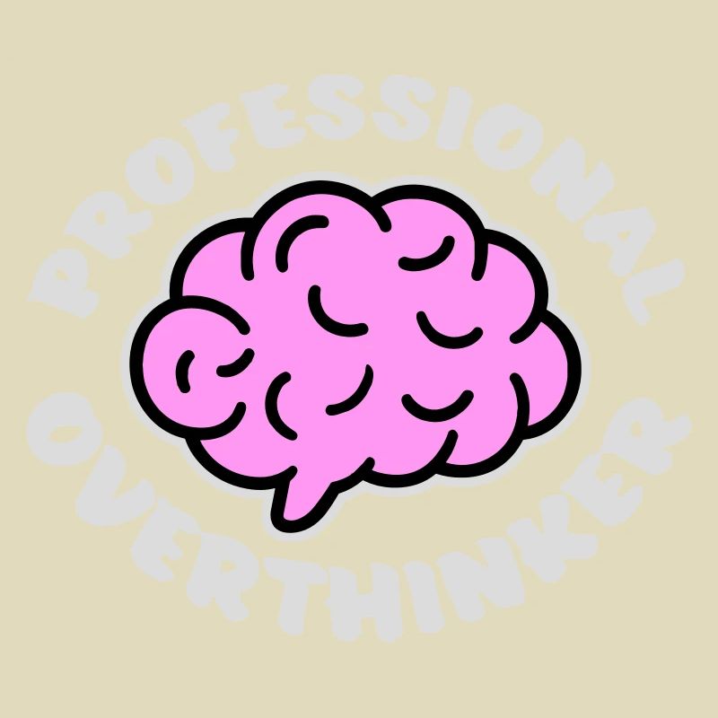 Professional Overthinker Funny Brooding Anxiety Logo