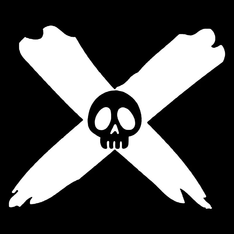 Crâne et croix blanche