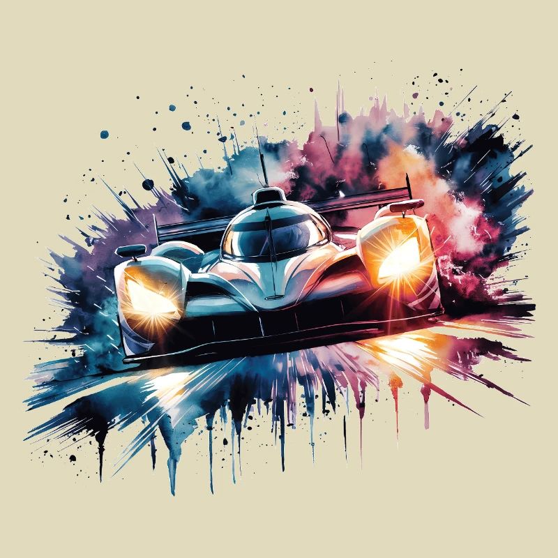Impression de voitures de sport de course