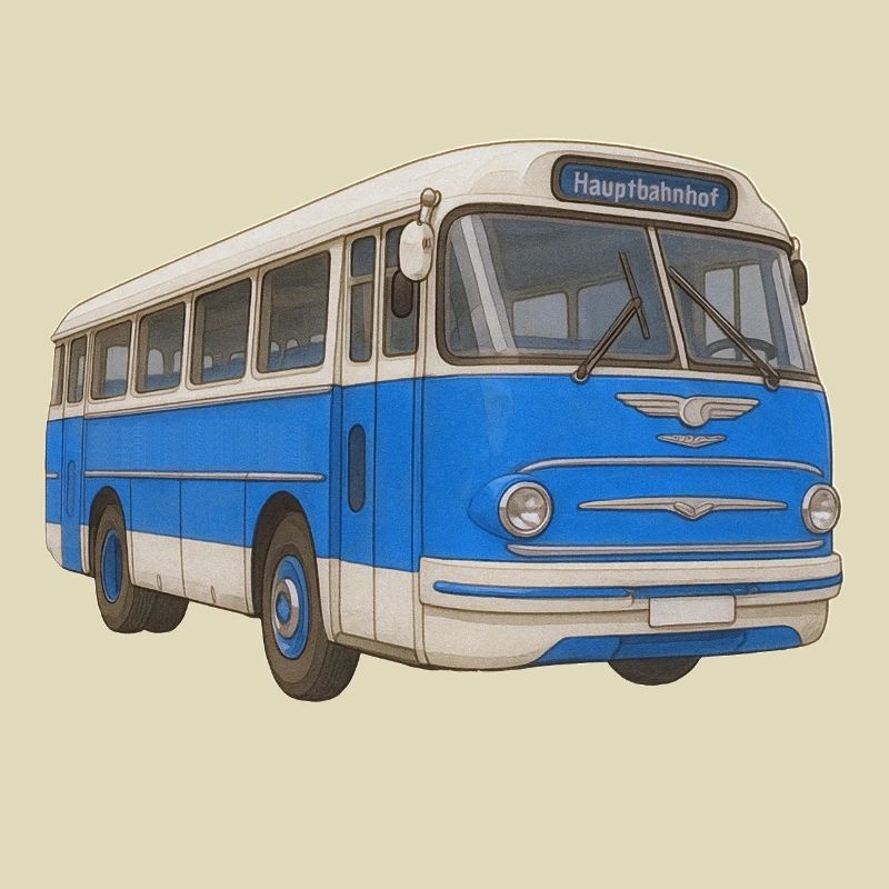 Old blue bus