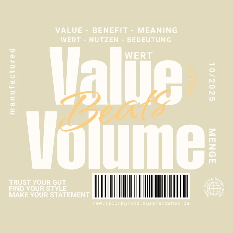 Value Beats Volume – Statement Design (Dark)