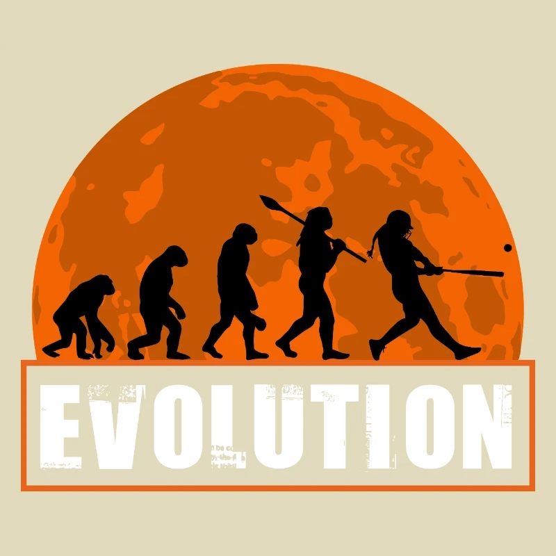 Baseball Softball Evolution Funny Player Gift Art