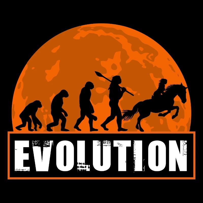 Évolution des courses hippiques, jockey équestre, coucher de soleil