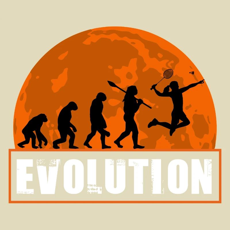 Badminton Evolution Player Retro Moon Sport