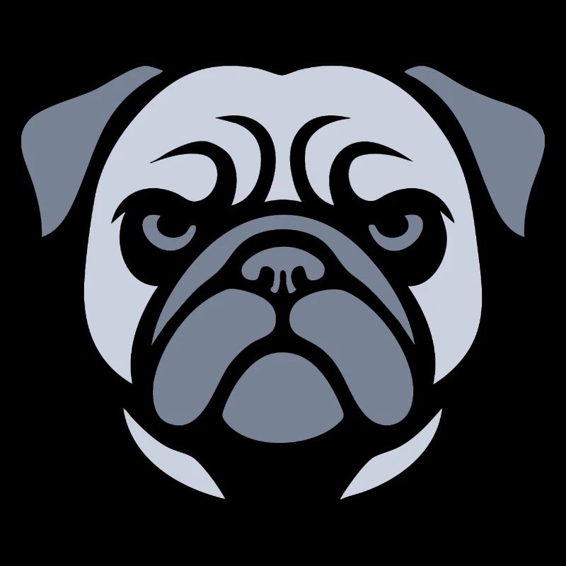Pug , Dog head
