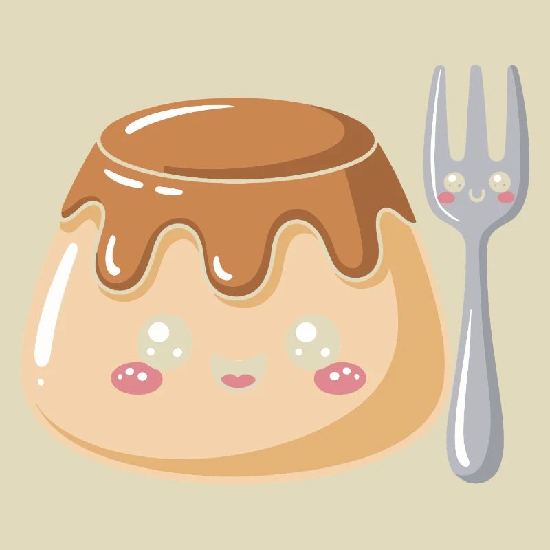 Pudding with fork