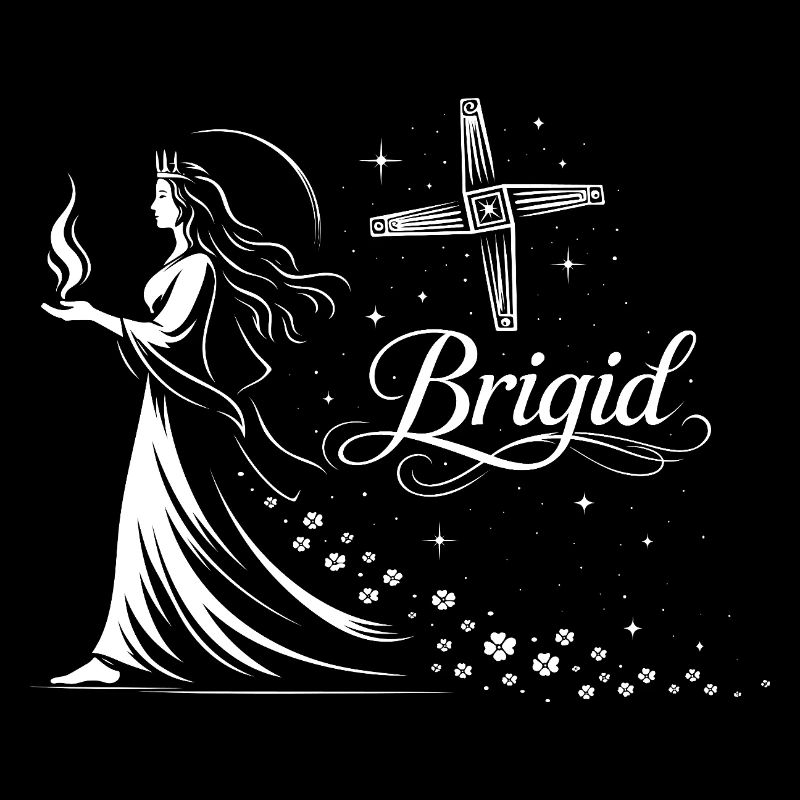 Imbolc Celtic Goddess Brigid with Flame