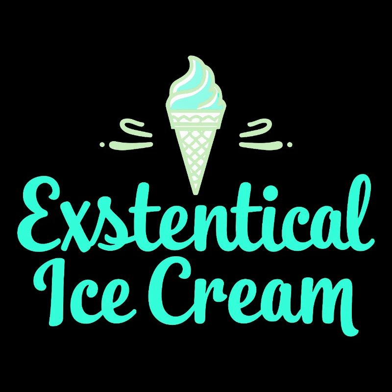 Existenzielle Eiscreme Lustiger Spruch Eis Waffel