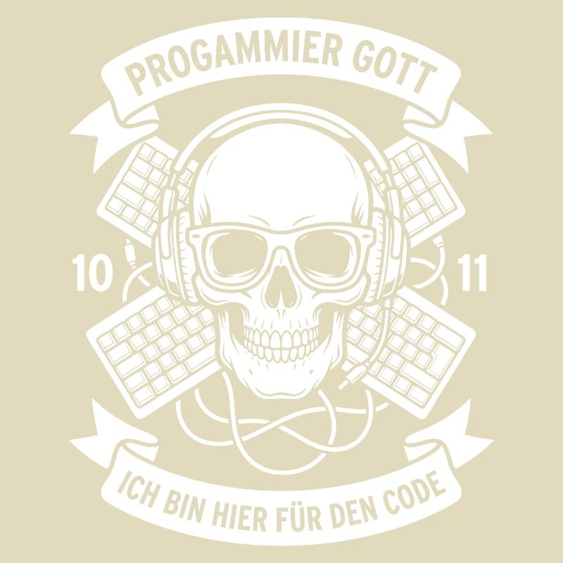 Code Schädel mit Kopfhörern