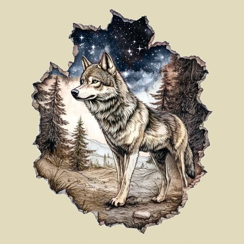 Wolf Sternenhimmel