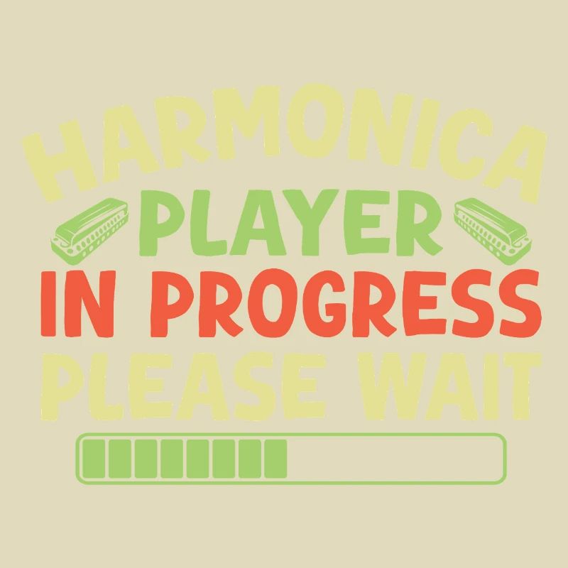 Funny Harmonica Player In Progress Harmonica