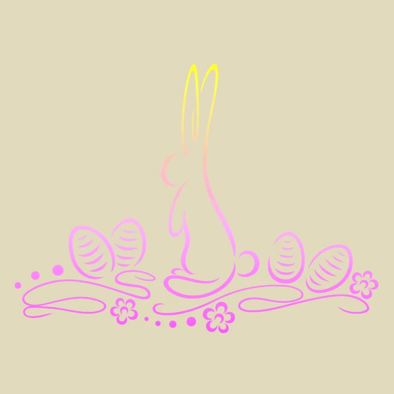 Easter Bunny Silhouette with Easter Eggs