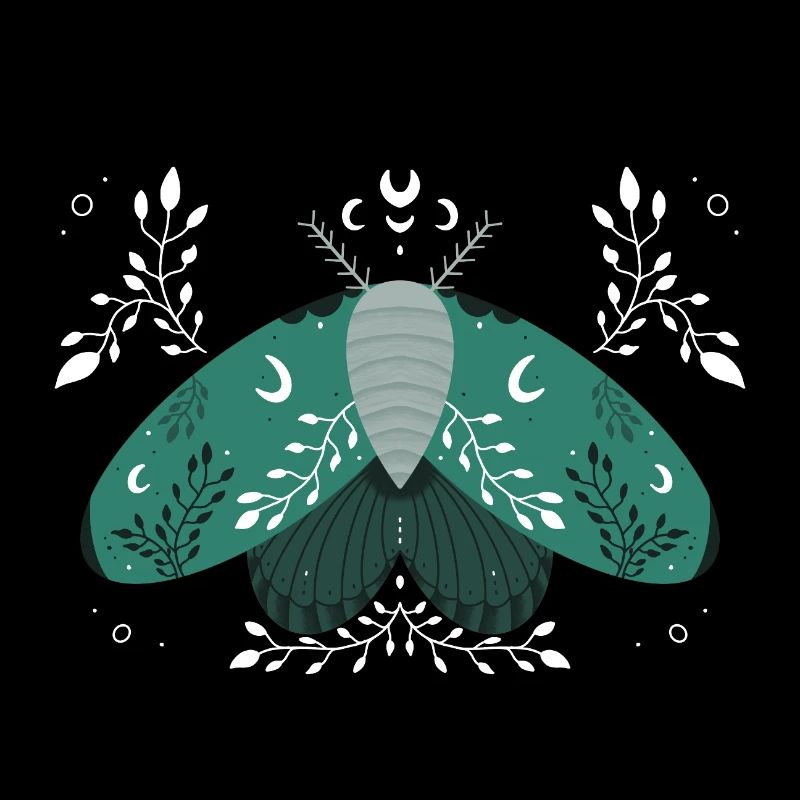 Papillon de nuit vert avec feuillage