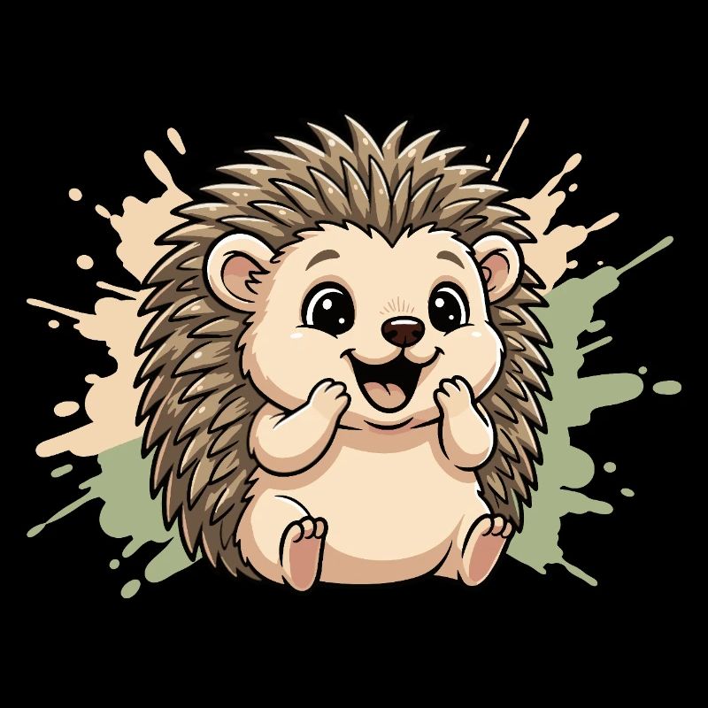 Cuddly hedgehog on pastel spritz