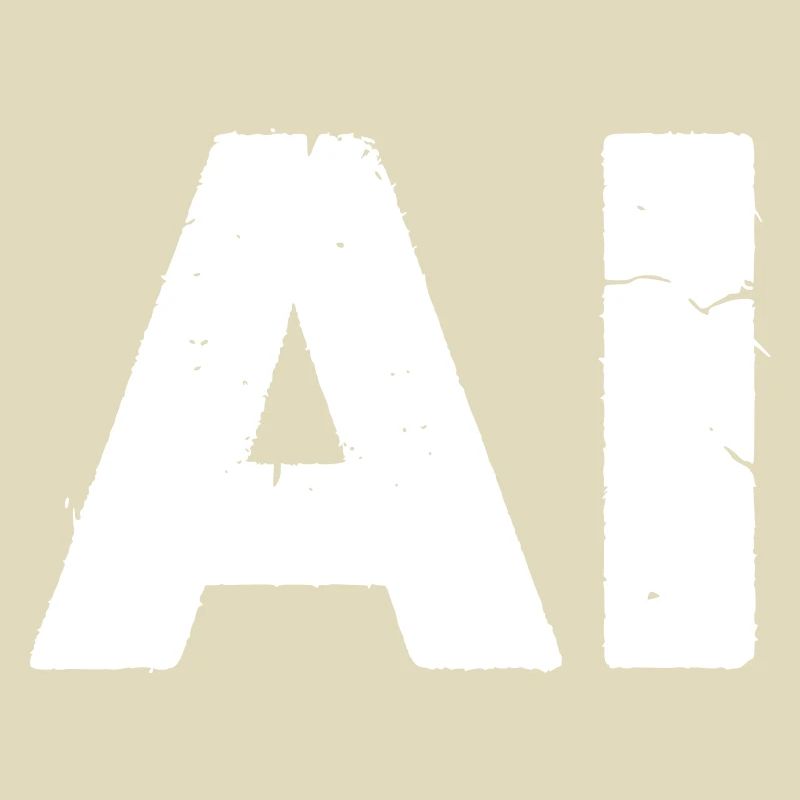 AI Artificial Intelligence Text Grunge Vector