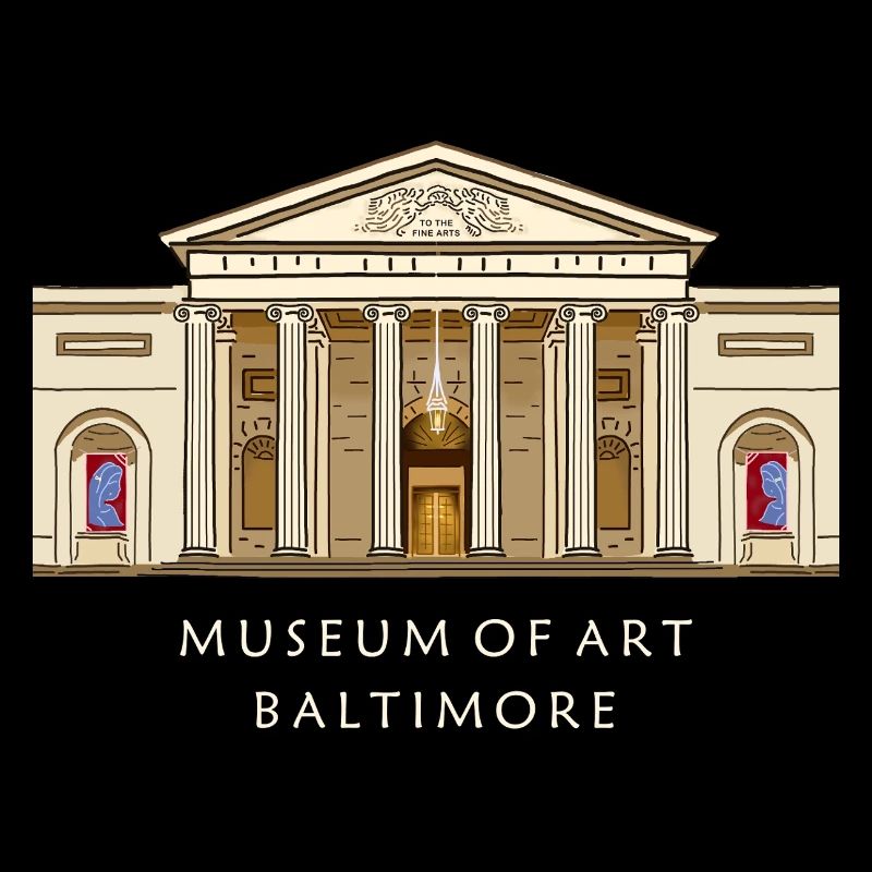 Musée de Baltimore, illustration dessinée à la main