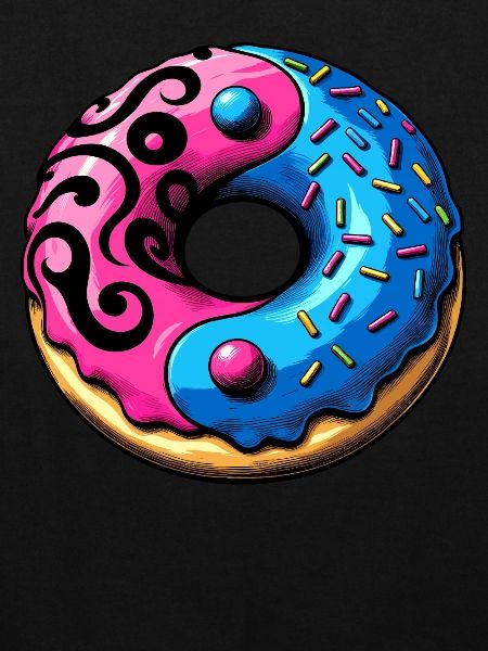 Yin Yang Donut Illustration